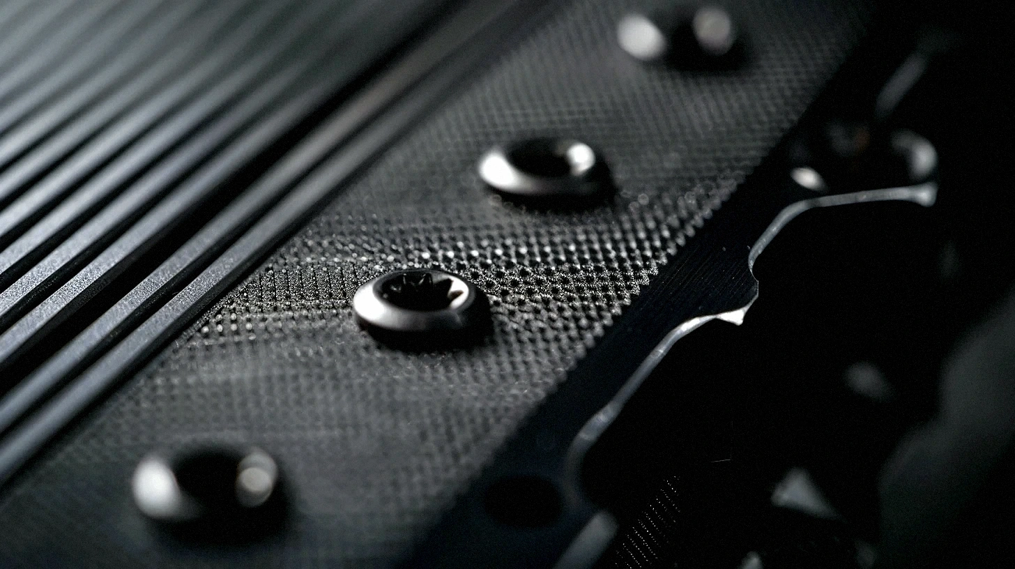 Recessed titanium fasteners in a counter-bored panel.